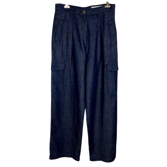 rag & bone Cassidy Tailored Wide Leg Baggy Cargo Jean Dark Rinse Women's Size 27 - Picture 2 of 8